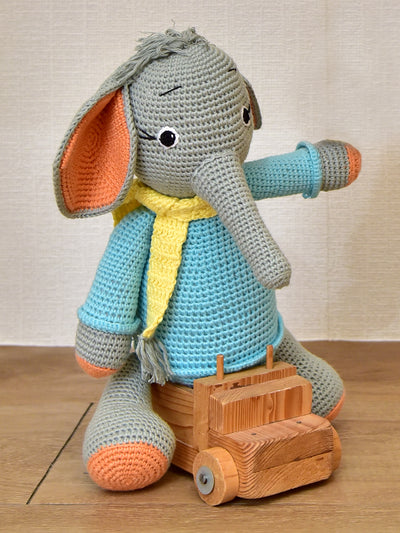 Amigurumi Soft Toy- Handmade Crochet - Elephant- Dusty