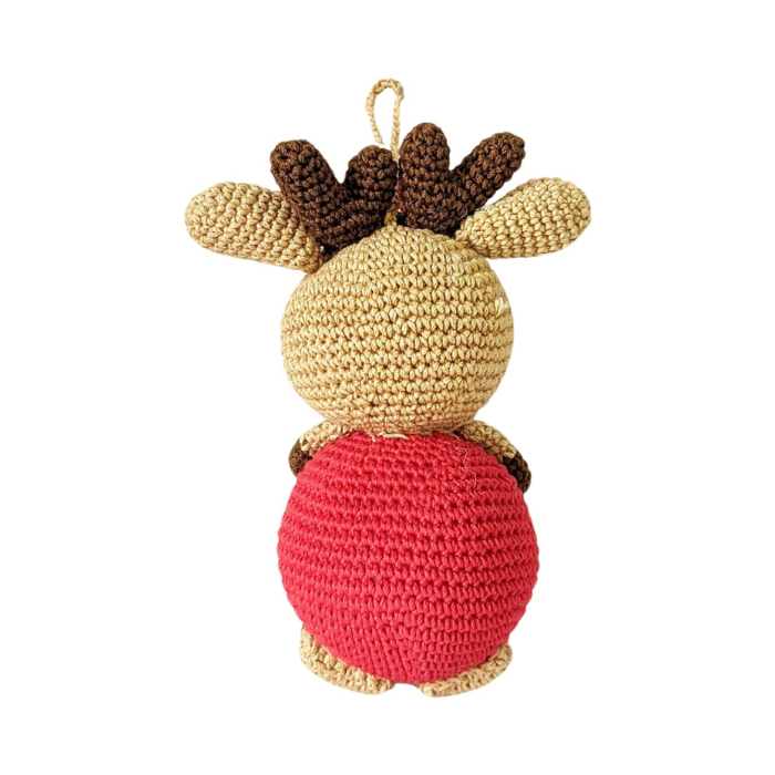 Handcrafted Crochet Christmas Tree Ornament-  Reindeer