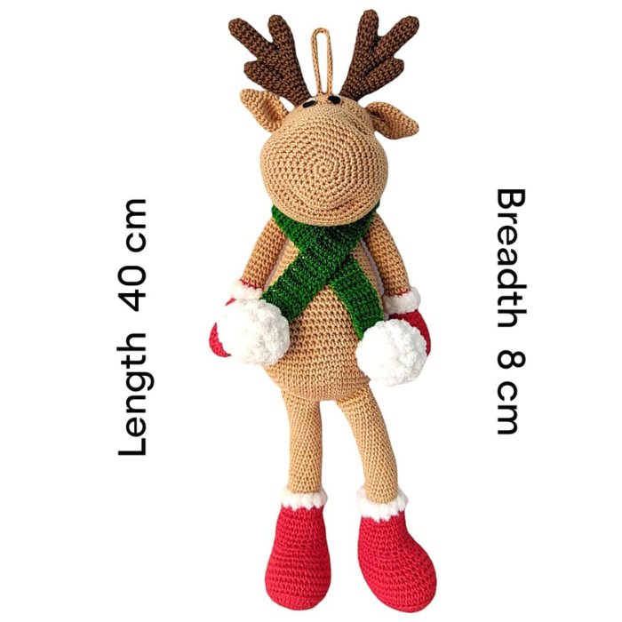 Handcrafted Amigurumi  Christmas Soft Toy-  Reindeer
