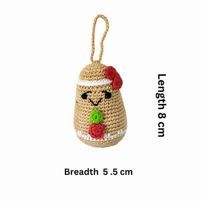 Handcrafted Crochet Christmas Tree Ornament- Gingerbread man