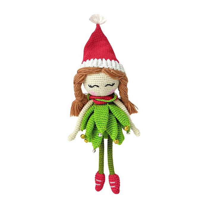 Handcrafted Amigurumi  Christmas Soft Toy- Girl Elf