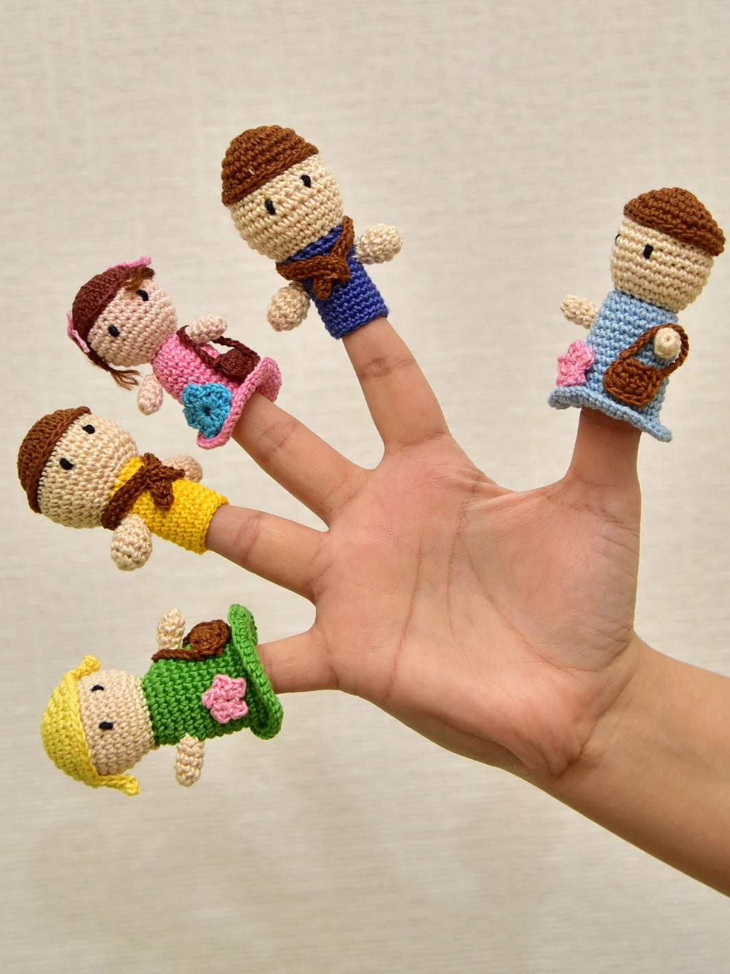 Handcrafted Amigurumi Picnic Finger Puppets