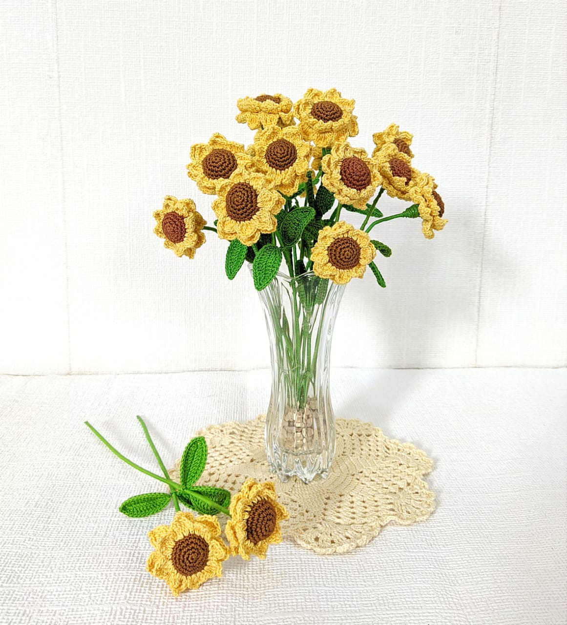 Sunflower Bliss: Handmade Crochet Flowers for Stylish Homes