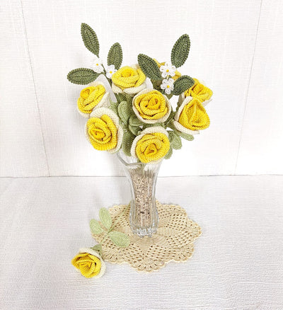 Artisan Crocheted Roses: Transform Your Space with Shaded Elegance