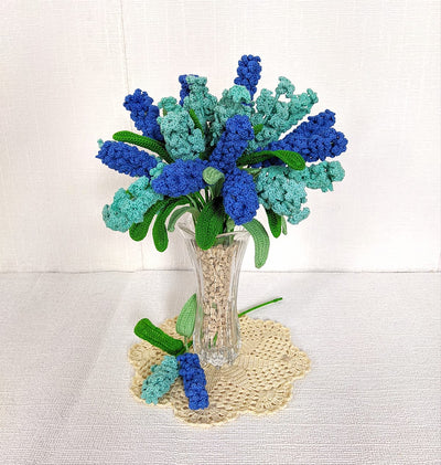 Boho Elegance: Artisan Crochet Hyacinth Flowers for Stylish Homes