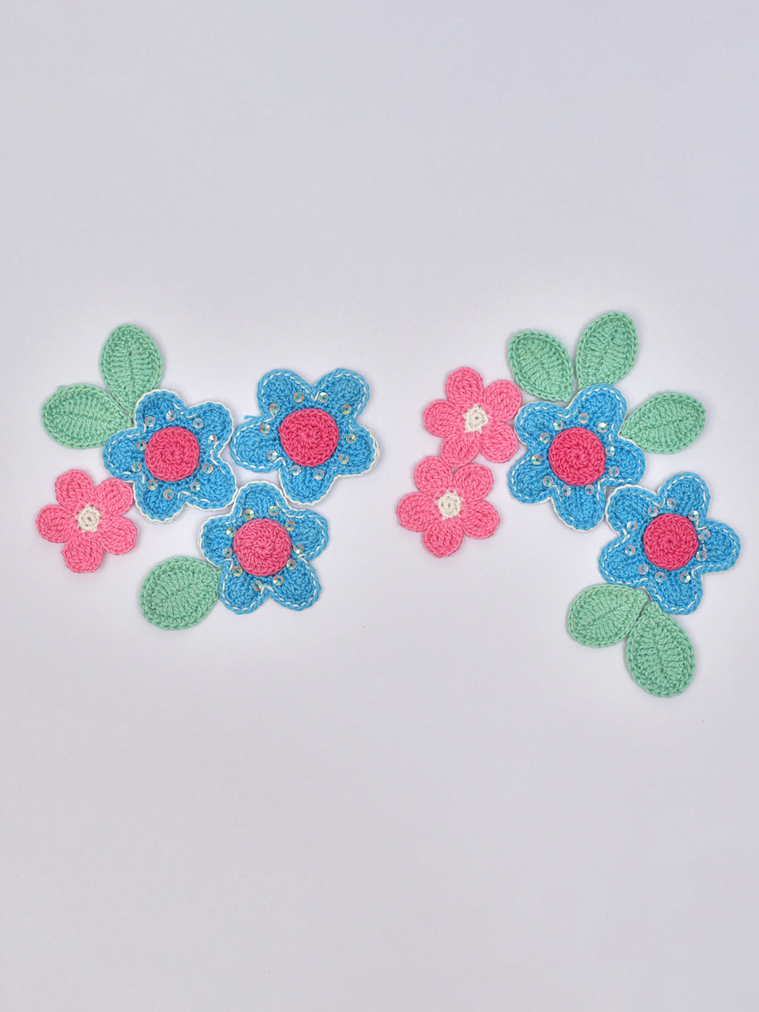 Handcrafted DIY Crochet Flower Motifs Kit- Blue
