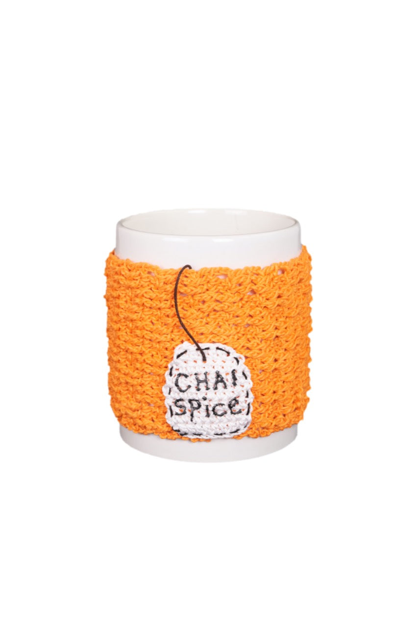 Handcrafted crochet cozy cup-Classic Orange