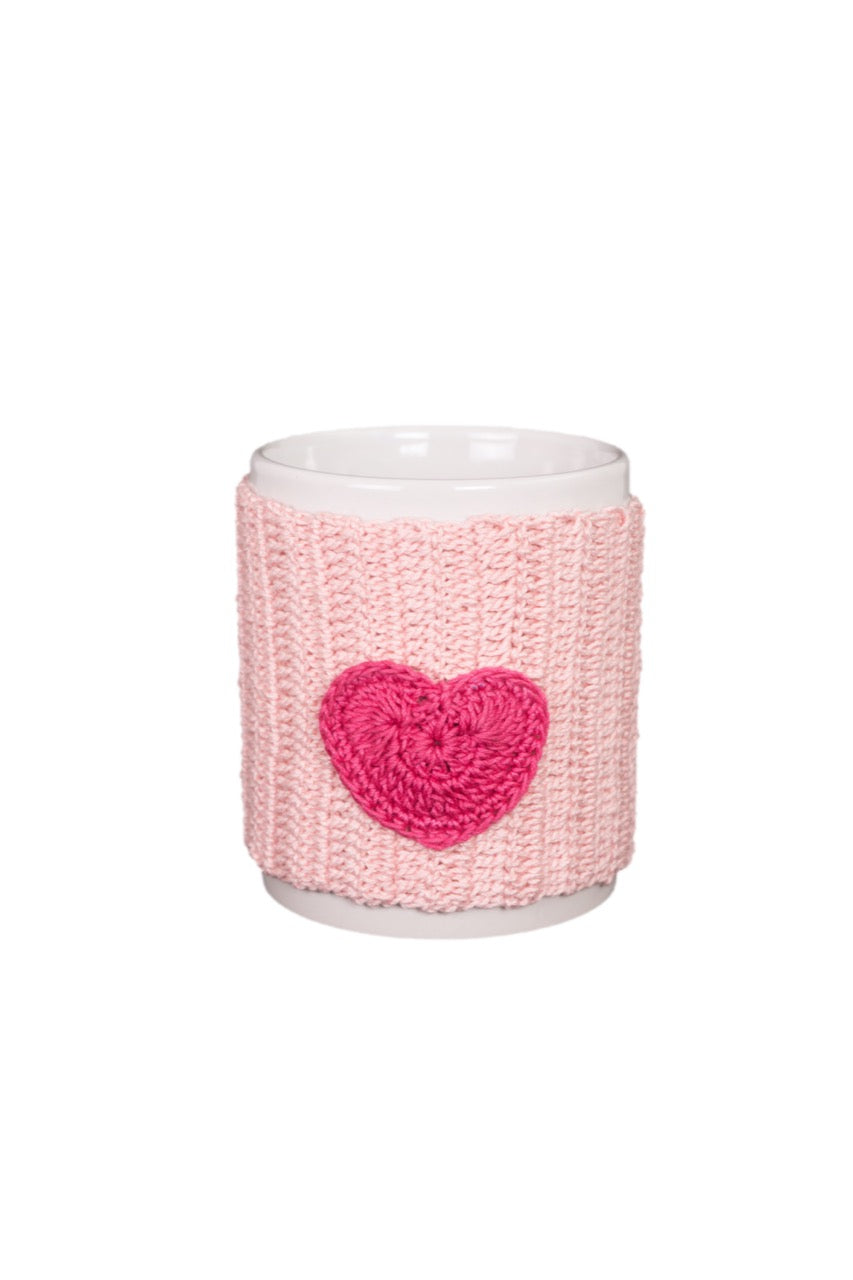 Handcrafted crochet cozy cup-Vogue Pink