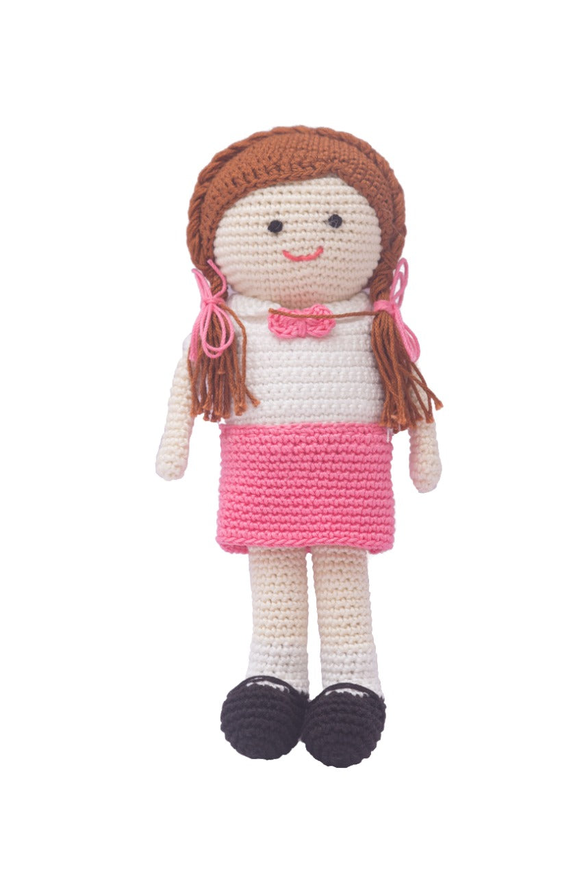 Handcrafted Amigurumi School Girl 
  Doll