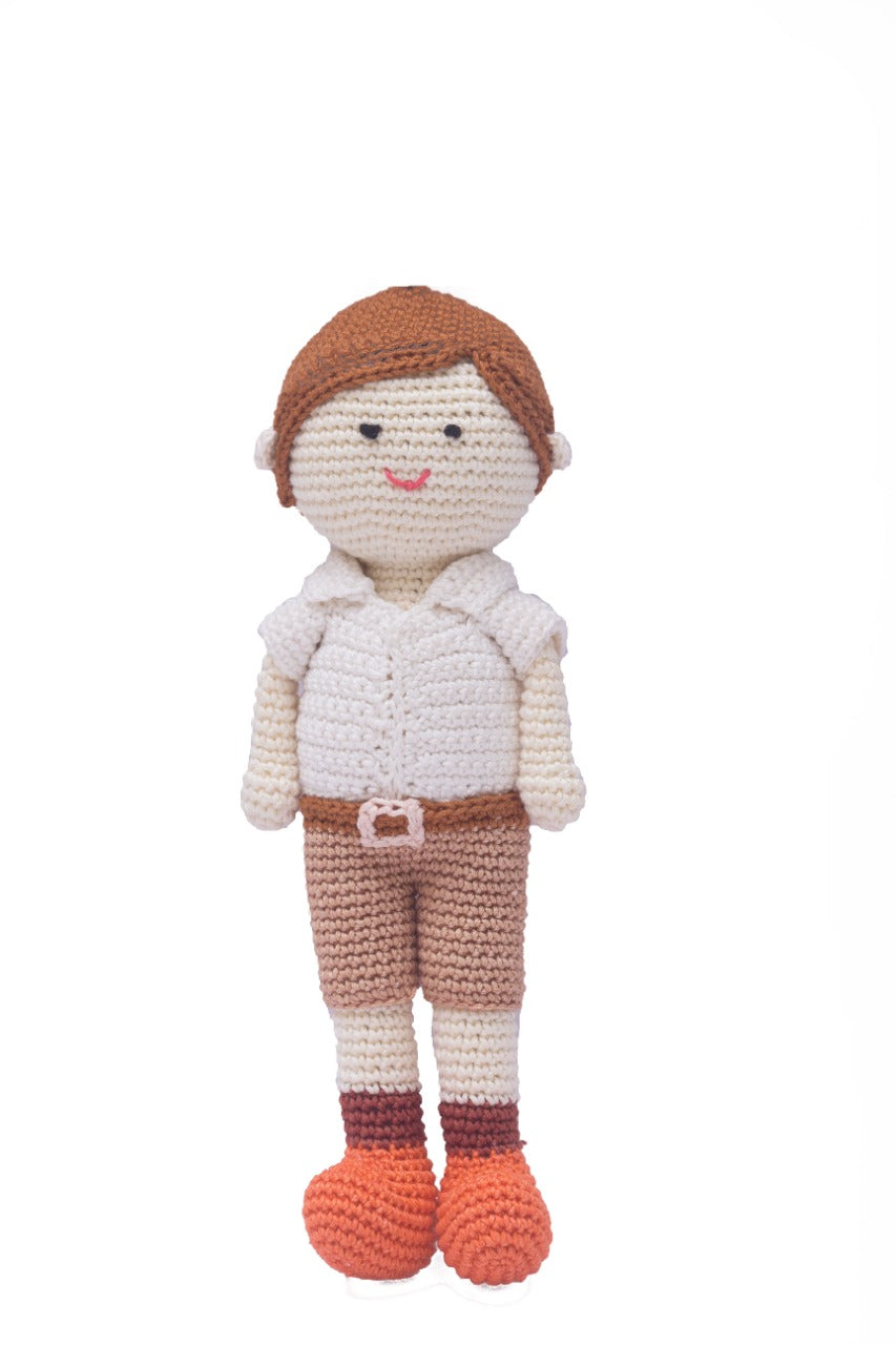 Handcrafted Amigurumi School Boy 
  Doll