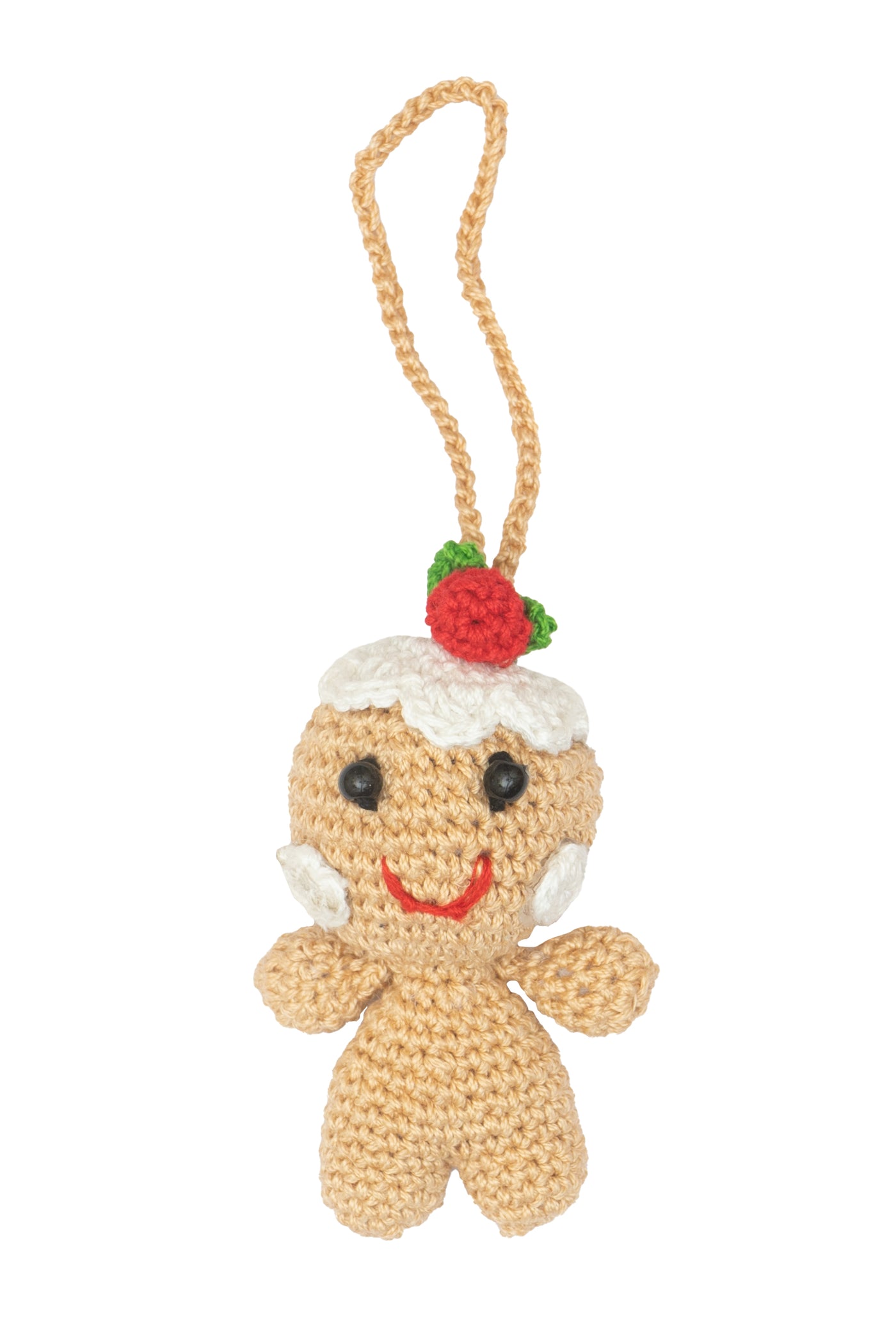 Handcrafted Crochet Christmas Tree Ornament- 3D Gingerbread man