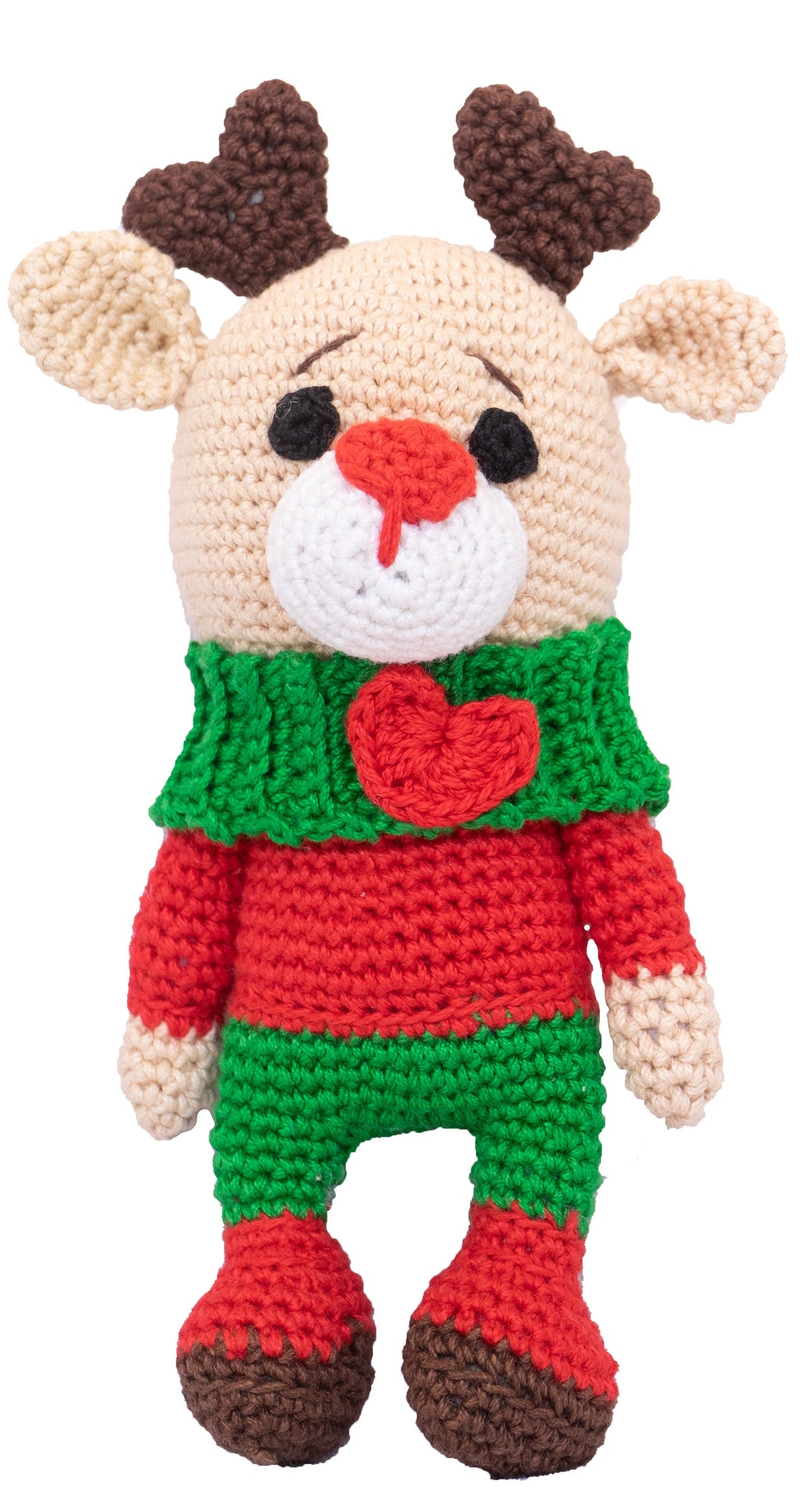 Handcrafted
 Amigurumi 
Christmas Soft
 Toy- happy reindeer