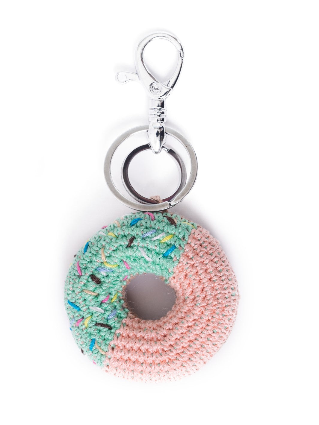 Happy Threads Pink & Blue Crochet Keychain