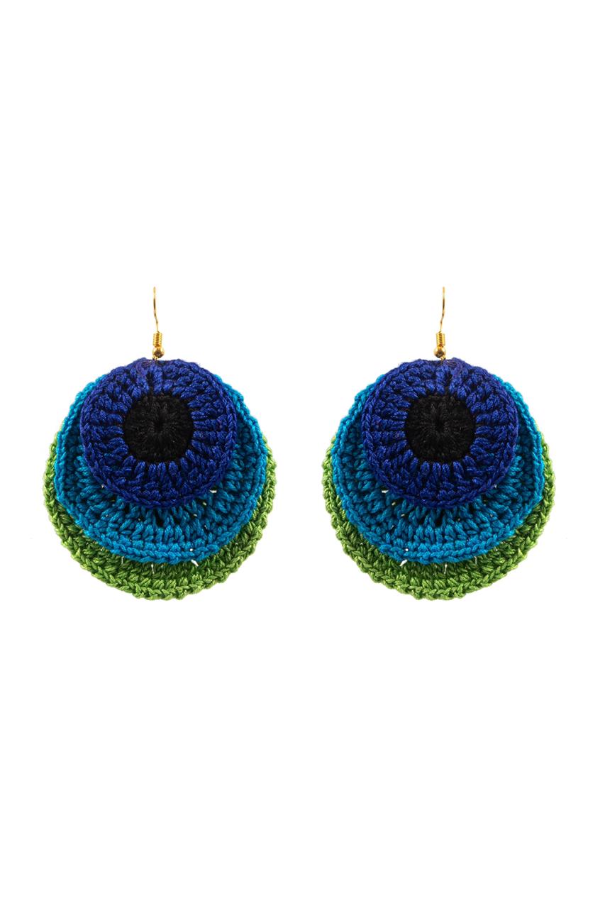 Handcrafted Crochet Earrings- Muticolour