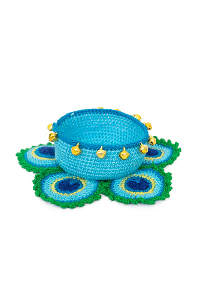 Handcrafted Peacock Crochet Tealight