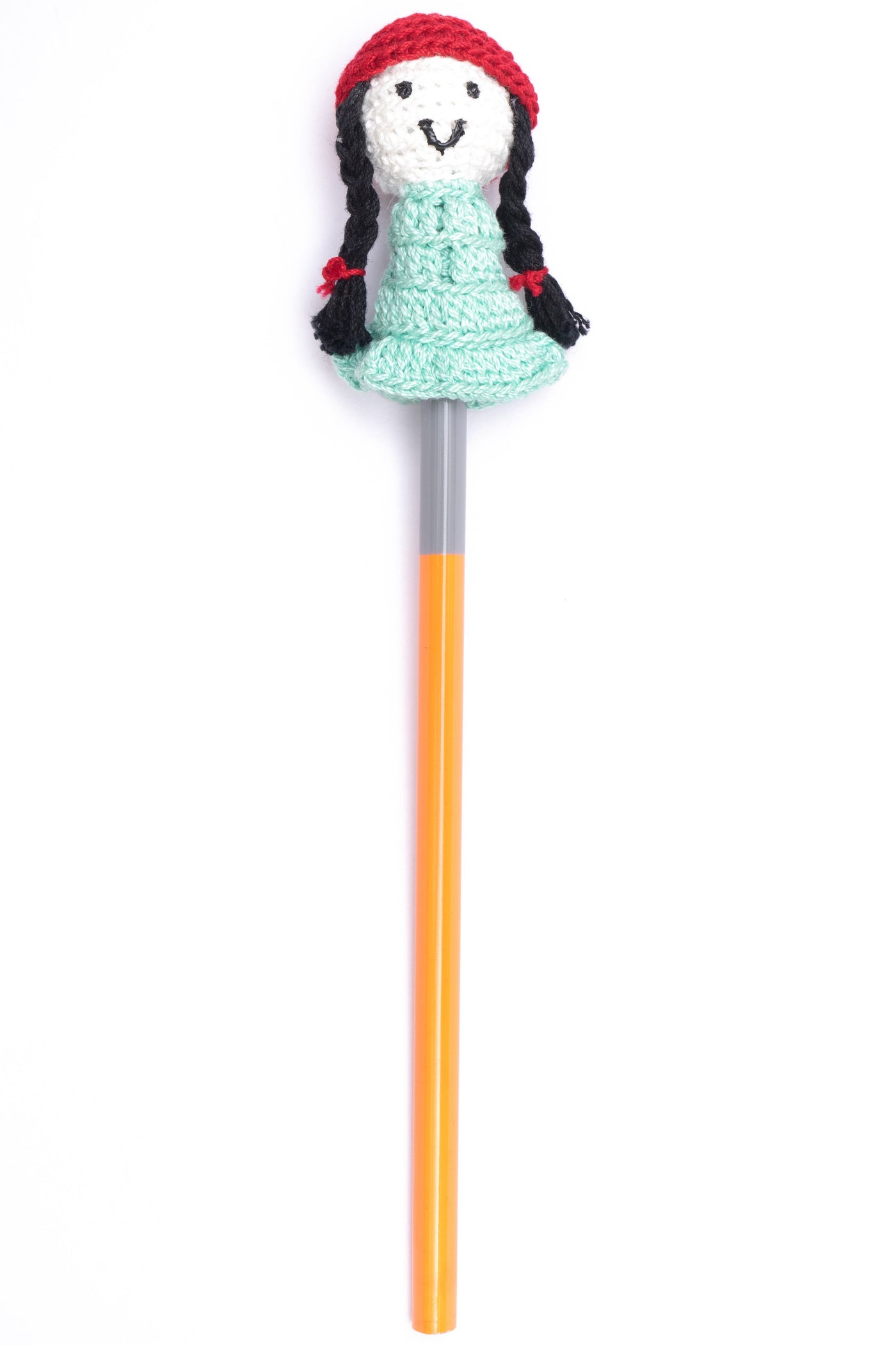 Adorable handcrafted Blue doll Pencil Topper