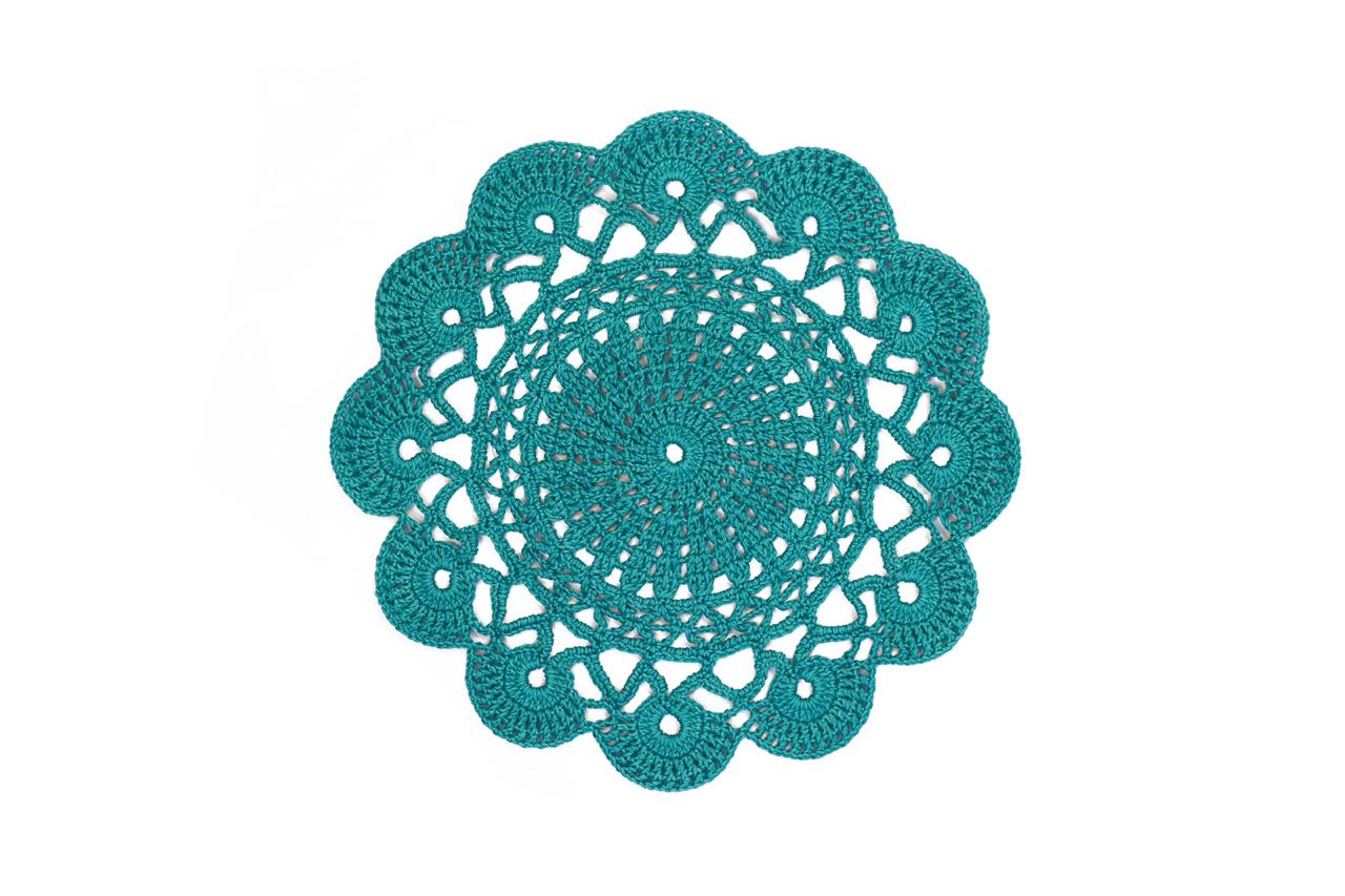 Handmade Crochet Doilies-Teal