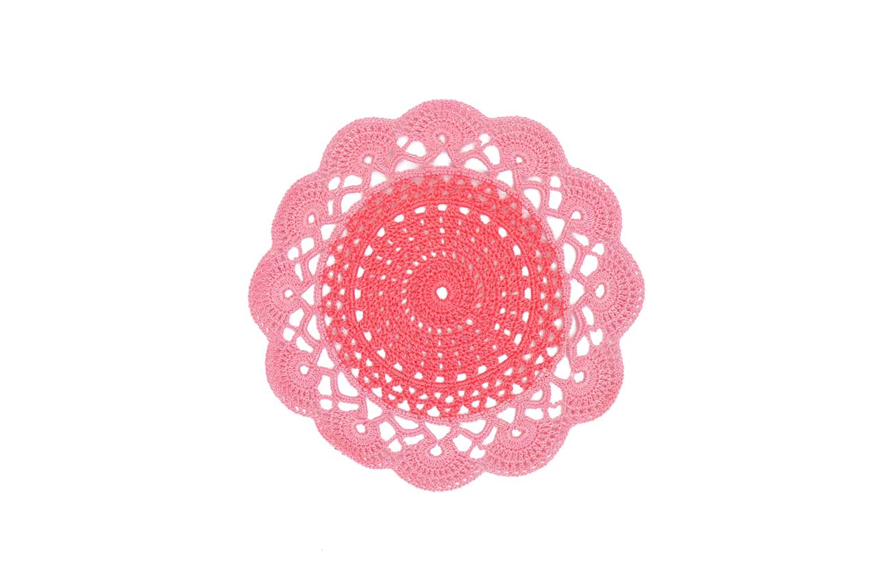 Handmade Crochet Doilies- Pink